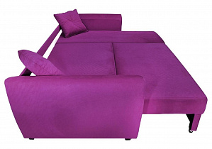 Угловой диван Амстердам велюр фиолетовый Фотодиван в разложенном виде