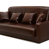 Офисный диван Аккорд коричневый Фотодиван коричневая кожа