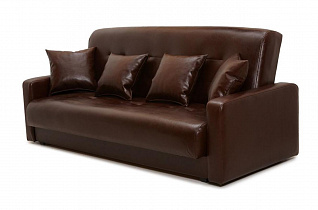 Офисный диван Аккорд коричневый Фотодиван коричневая кожа