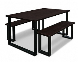 Лавка и стол Рок ВМК-Шале цвет венге общий вид