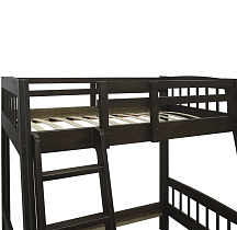 Детская кровать двуъярусная Эльбрус ВМК-Шале цвет каштан верхний этаж вид с лестницы