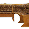 Кухонный угловой диван из массива Шерлок с обивкой ВМК-Шале цвет бук вид с боку