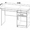 Стол письменный СП-03 Смоленск схема чертеж с размерами