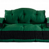Бескаркасный диван Облако темно-зеленый с черными вставками