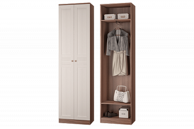 Шкаф для одежды с выдвижной штангой Лестер 600 т.ясень/св.бодега в интернет-портале Алеана-Мебель