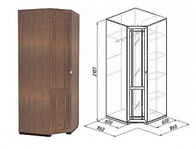 Шкаф угловой Фасад стандарт Sherlock 10, орех в интернет-портале Алеана-Мебель