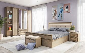 Спальня Ливорно, Дуб сонома (комплект 1) в интернет-портале Алеана-Мебель