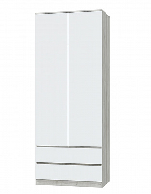 Шкаф двухдверный Лори, дуб серый в интернет-портале Алеана-Мебель