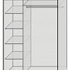 Наполнение: Бельевое 4 полки и платяное+полка под головные уборы и штанга для одежды (до 1800мм)