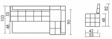 Кухонный угловой диван Бристоль Седьмая карета схема с размерами