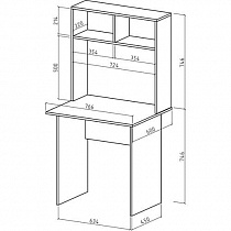 Компьютерный стол Лайт - 1 с надстройкой ВМФ схема