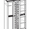 Шкаф с зеркалом МК 58 модуль 315 Корвет наполнение