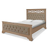 Кровать из массива с мягким изголовьем Шарлотта ВМК-Шале расцветка дуб ткань Shaggy broun общий вид