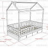 Детская кроватка домик БК-06 ВЭФ чертеж схема с размерами