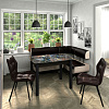 Кухонная скамья Валенсия 60 см Бител цвет экокожа 221 с компаньоном 101 в сочетании со скамьей Валенсия 100 см общий вид в интерьере со столом и стульями