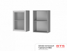 Шкаф настенный 5В2 1-дверный со стеклом Прованс 2 в интернет-портале Алеана-Мебель