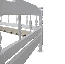Кровать детская Смайл ВМК-Шале в белом цвете резное изголовье вблизи