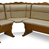 Кухонный угловой диван из массива Шерлок с обивкой ВМК-Шале цвет орех