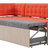 Кухонный угловой диван Гамбург Седьмая карета оранжевый с разложенным спальным местом