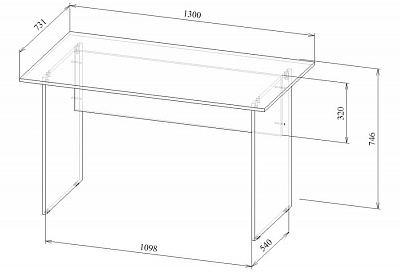 Стол письменный Прато-2 Мастер схема