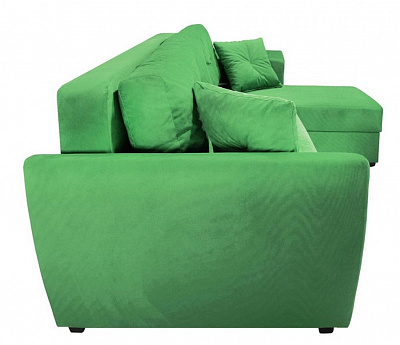 Угловой диван Амстердам велюр зеленый Фотодиван вид сбоку