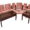 Кухонный уголок из массива Соверен ВМК-Шале цвет махагон с открытами сидениями