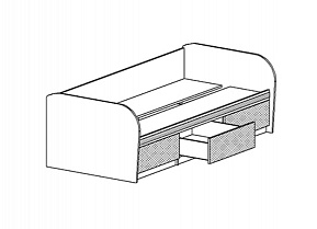 Детская кровать МДК 4.13 модуль 12.1 Корвет схема