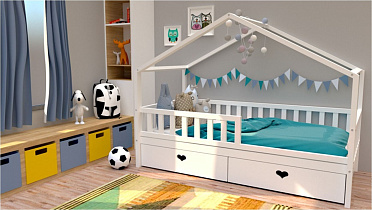 Детская кроватка домик БК-02 в интернет-портале Алеана-Мебель