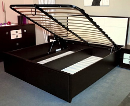 Кровать 160*200 Амели Люкс 201+2.2 в комплекте с основанием с подъемным механизмом, венге в интернет-портале Алеана-Мебель