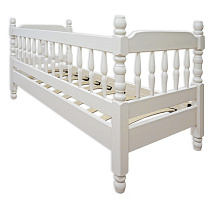 Кровать детская Смайл с 3 спинками ВМК-Шале цвет слоновая кость вид со стороны спинки