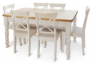 Стол обеденный и стулья Мэйсон ВМК-Шале слоновая кость+бук