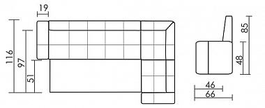 Кухонный угловой диван Мадрид Седьмая карета схема с размерами