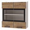Шкаф настенный 7В2 2-дверный со стеклом Крафт в интернет-портале Алеана-Мебель