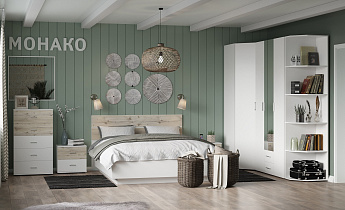 Спальня Монако (комплект 1), белый в интернет-портале Алеана-Мебель